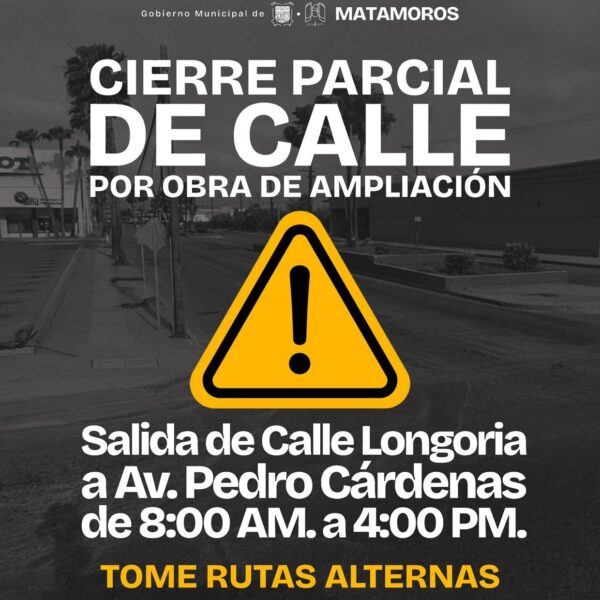 Aviso a la comunidad de Matamoros
